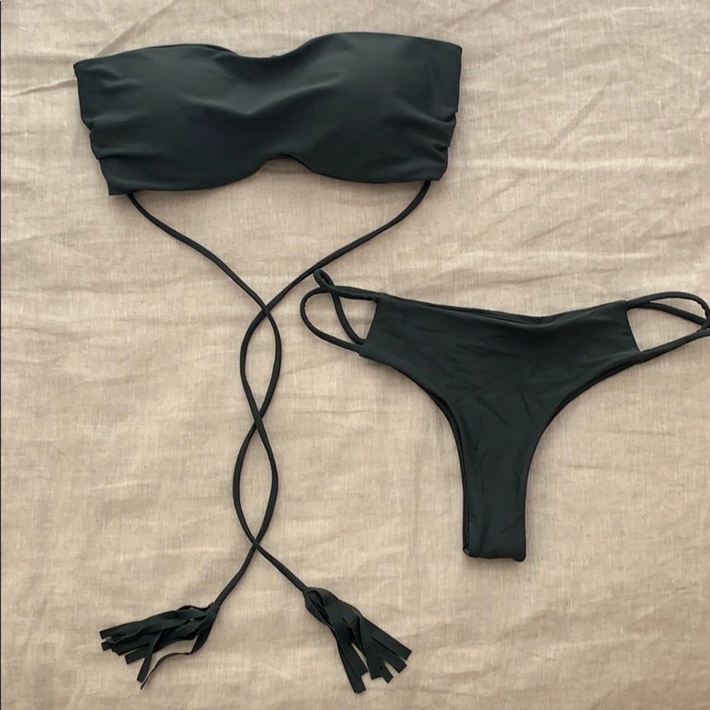 Strapless Charcoal Grey Bikini